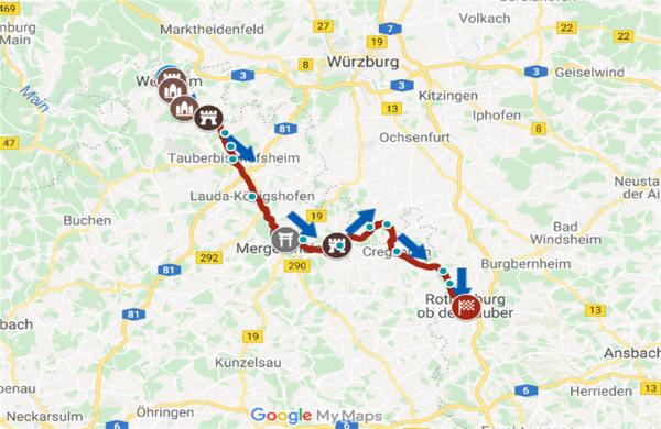 Von Wertheim nach Rothenburg – Radtour (104km, 7,5 Stunden)